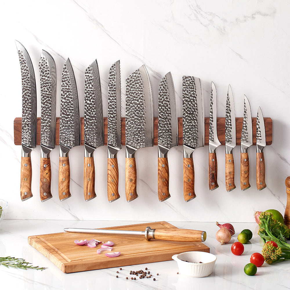 VG-10 Damascus Hammered & Olive Wood