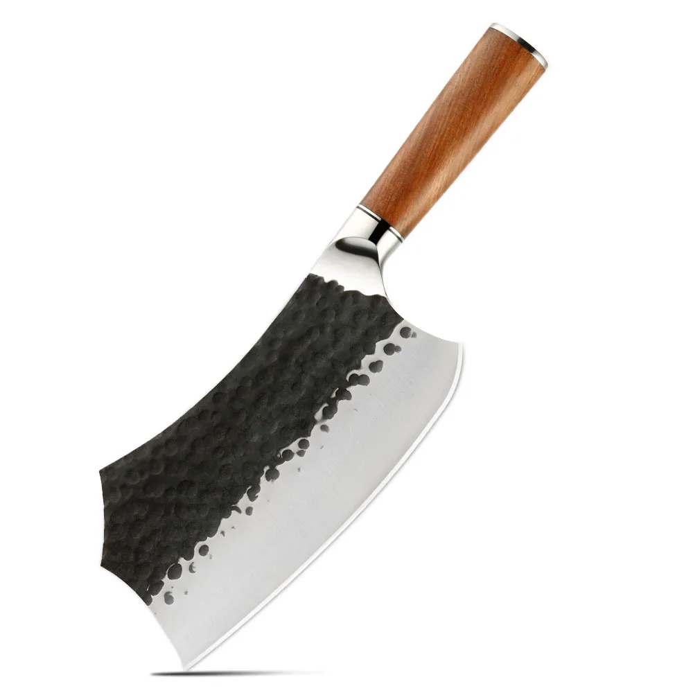 Bunka Neregulat, Oțel Inoxidabil Kurouchi Hammered, Mâner din Lemn de Trandafir 18 cm