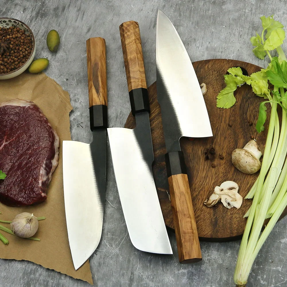 Cuțit profesional pentru legume, cuțit Hikari - oțel carbon cu mâner din lemn de măslin premium 18cm - Hikari