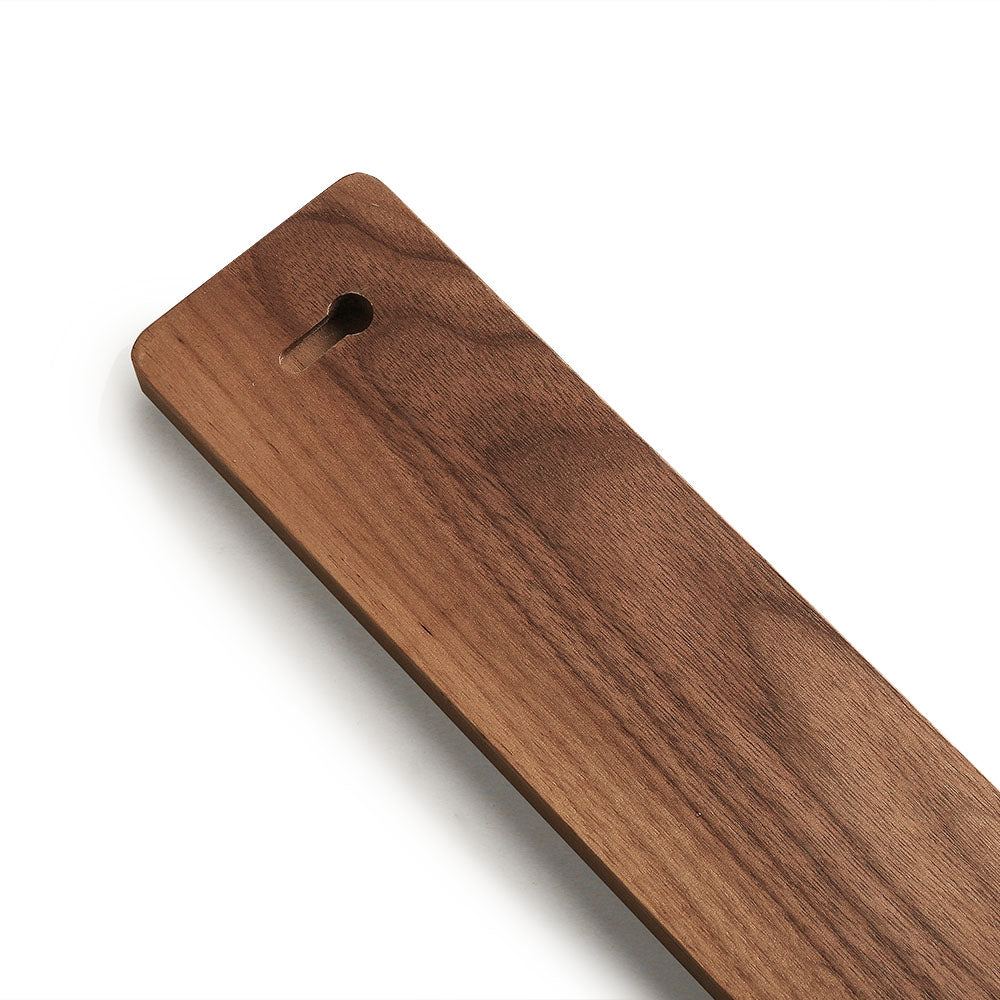 The back of a Wooden Magnetic Strip / Knife Holder /Magnetic Knife Holder for Wall on a white background