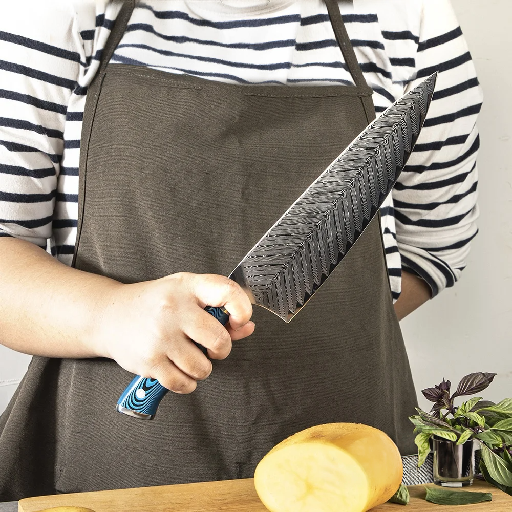 Cuțitul Bucătarului Premium, Hikari - Versatil, Oțel Damasc 73 Straturi, Mâner Pakkawood pentru Performanțe Culinare