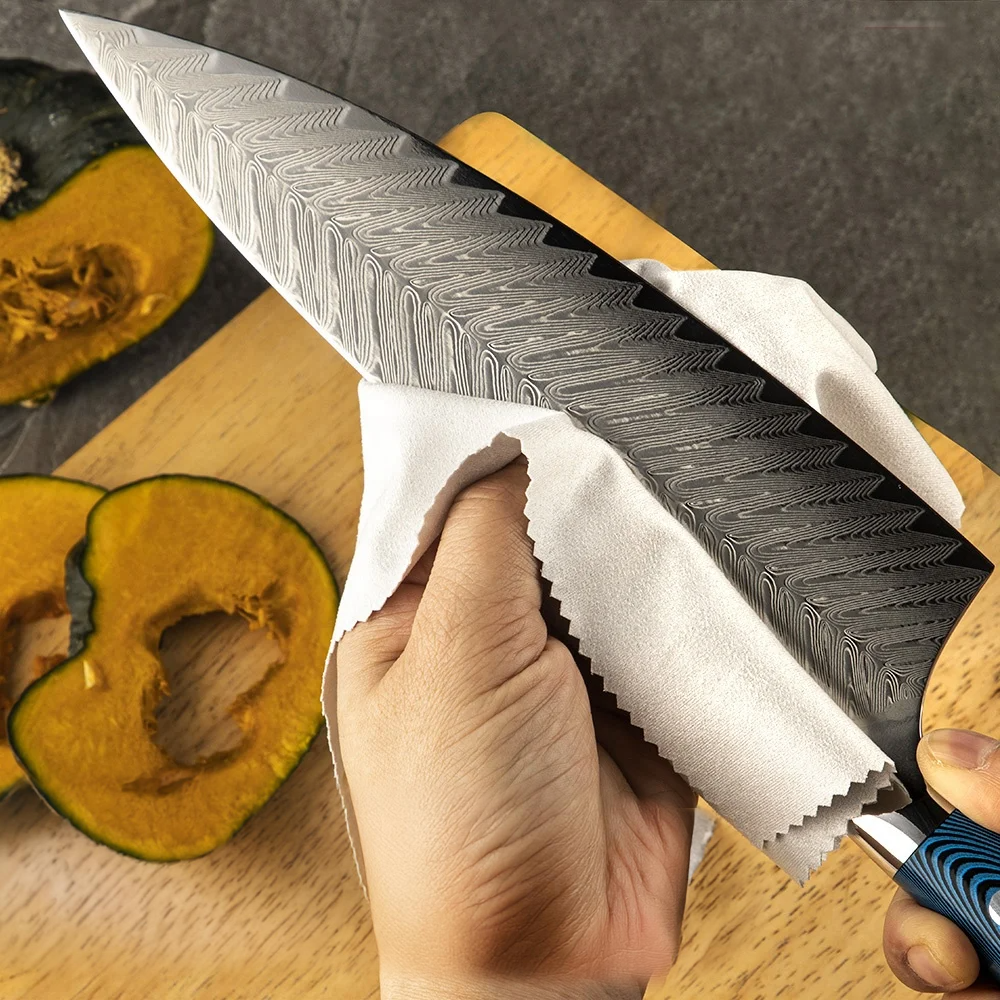 Cuțitul Bucătarului Premium, Hikari - Versatil, Oțel Damasc 73 Straturi, Mâner Pakkawood pentru Performanțe Culinare