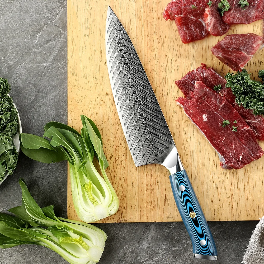 Cuțitul Bucătarului Premium, Hikari - Versatil, Oțel Damasc 73 Straturi, Mâner Pakkawood pentru Performanțe Culinare