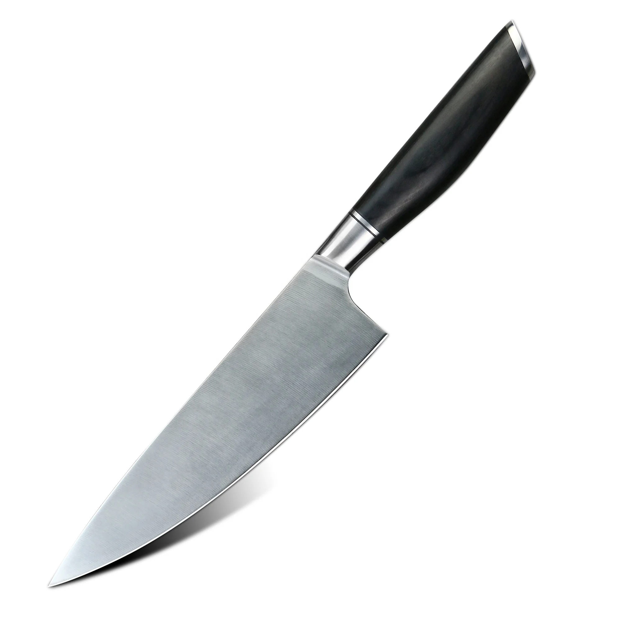 Cuțit profesional de bucătar, cutitul bucatarului Hikari - oțel german cu mâner negru Pakkawood - ideal pentru tăierea precisă - Hikari