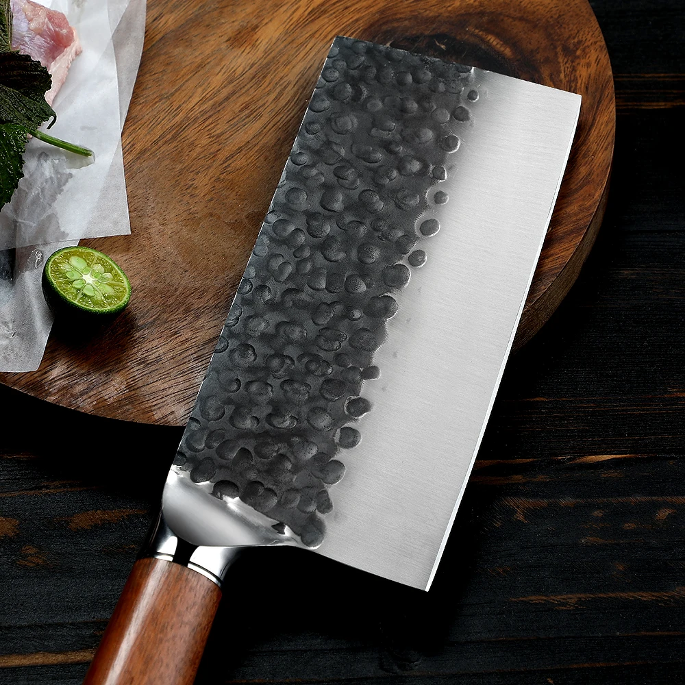 Satar robust, Hikari - oțel inoxidabil cu carbon, mâner din lemn de trandafir - pentru tăierea și măcelărirea ingredientelor dure - Hikari