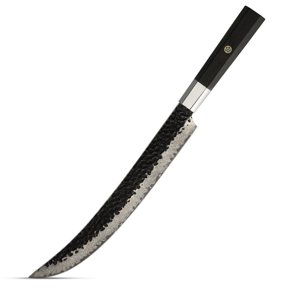 Slaughter VG-10 Damasc Kurouchi Hammered, Maner din Ebony 25 cm