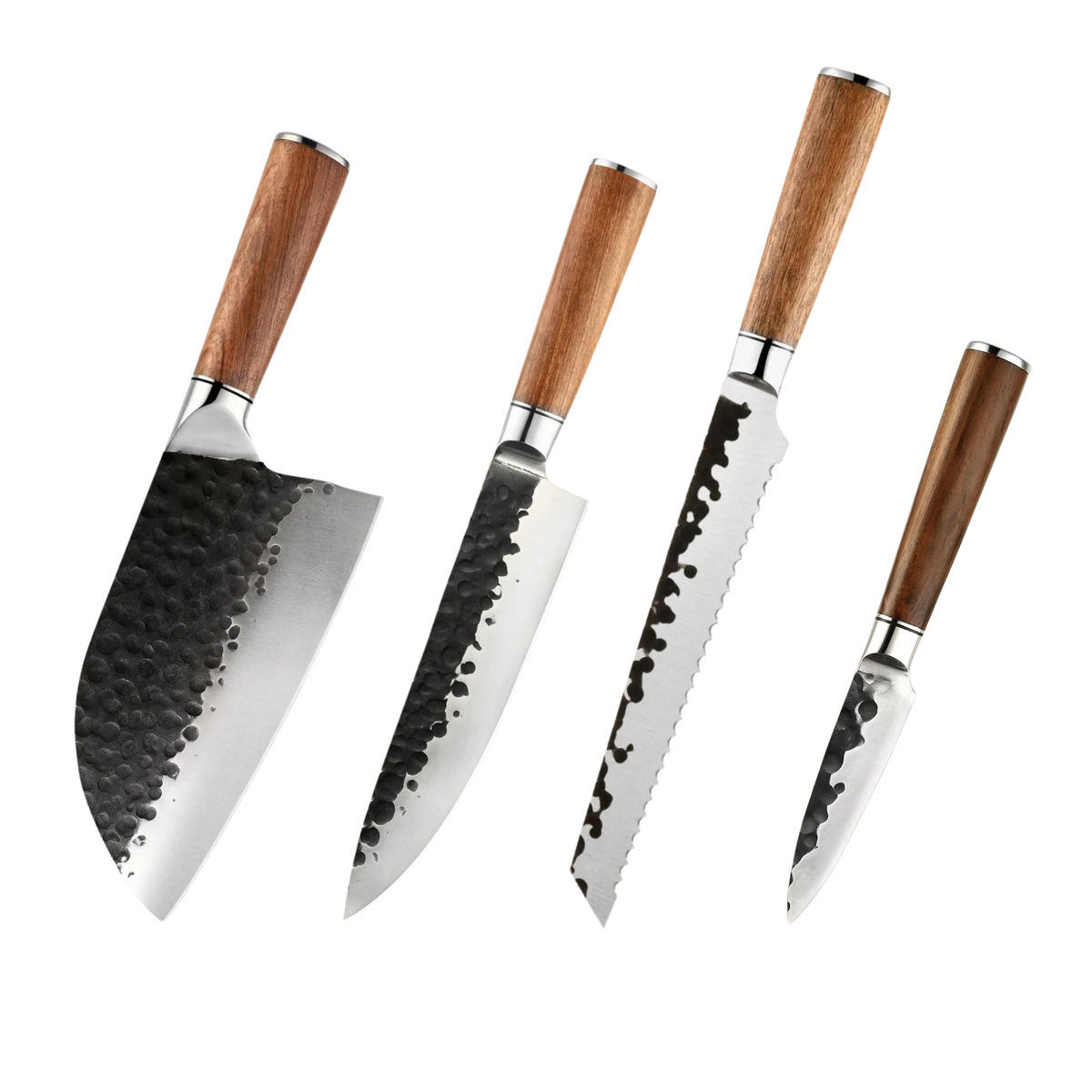 Set de cuțite Hikari H239 din oțel inoxidabil cu conținut ridicat de carbon și mânere din lemn de trandafir