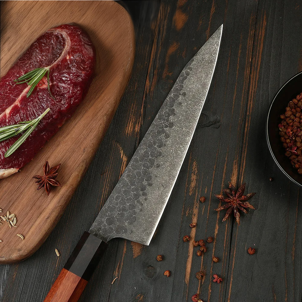 Cuțit Kiritsuke premium multifuncțional - Lamă din oțel cu conținut ridicat de carbon, mâner ergonomic din mahon 22 cm - Hikari