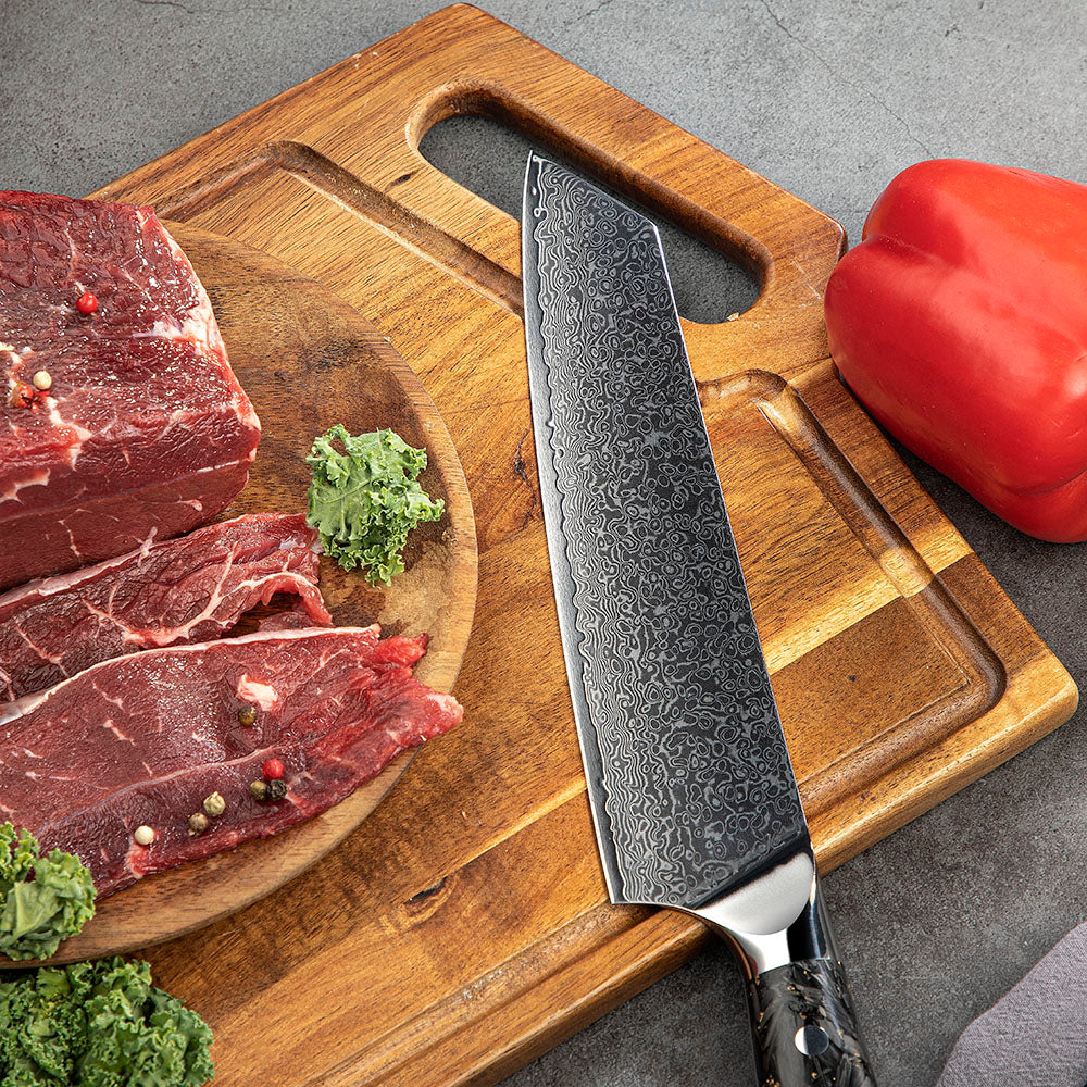 Cuțit premium pentru profesioniști, Hikari - Lamă din oțel Damasc cu VG-10, cuțit de bucătărie multifuncțional - Hikari