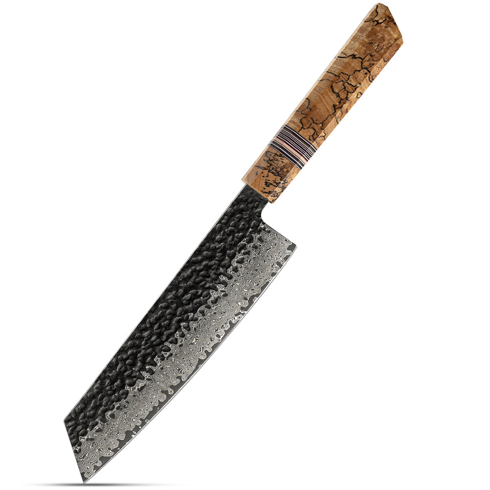 Cuțitul Kiritsuke Multifuncțional, Hikari – Oțel Damasc VG -10, Mâner din Arțar – Ideal pentru Carne și Legume