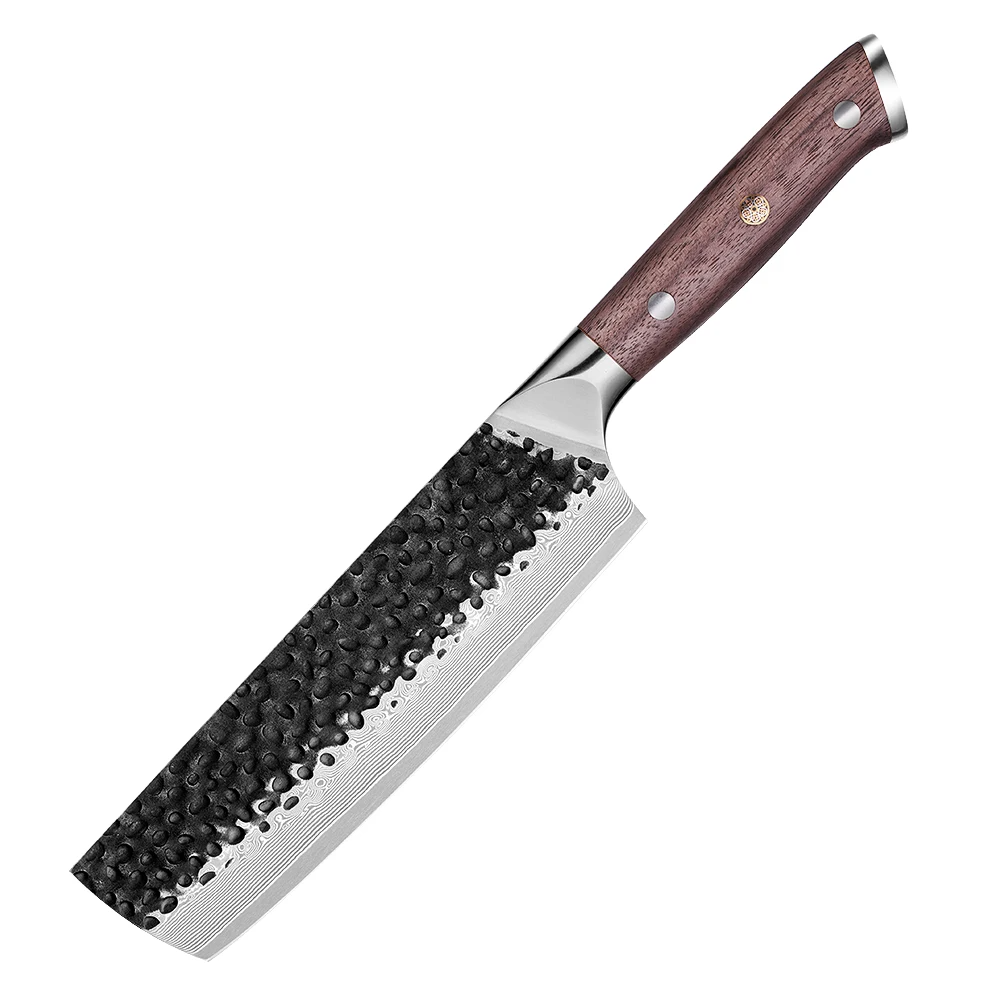 Vegetable Knife, Hikari – Damascus and VG -10 Steel Blade, Premium Full Tang Walnut Handle, Perfect for Slicing - Hikari