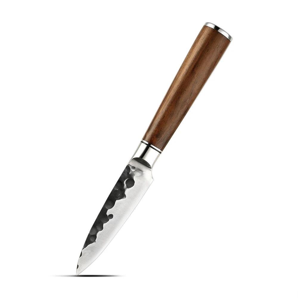 Cuțit mic de bucătărie, Hikari - Lamă din oțel inoxidabil cu conținut ridicat de carbon, mâner ergonomic din lemn de trandafir - Hikari
