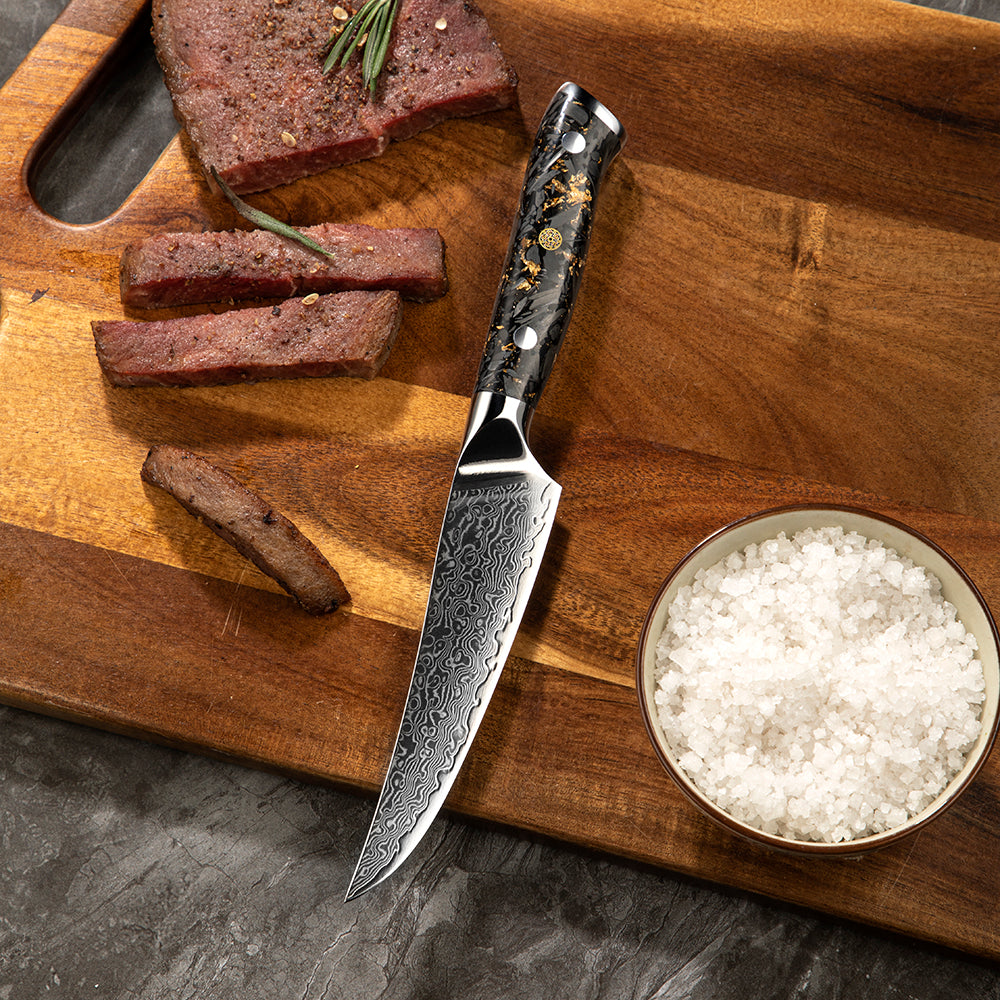 Cutit friptura premium, cutit steak hikari - otel Damasc VG-10, cuțit de bucătărie ideal pentru felierea fripturilor și BBQ - Hikari