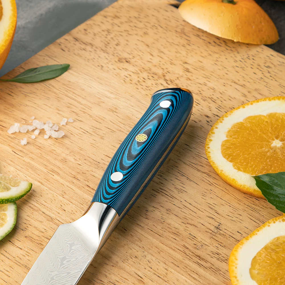 Cuțit mic Premium Hikari - Cuțit mic multifuncțional cu lama din otel Damasc și VG -10, pentru tăiere de precizie - Hikari