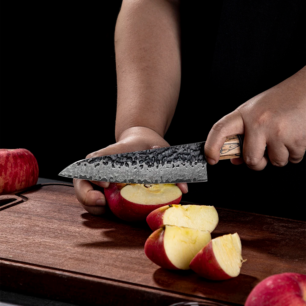 Cutit mic, Hikari - Lamă din otel Damasc cu mâner din arțar pentru sarcini culinare complicate - Hikari