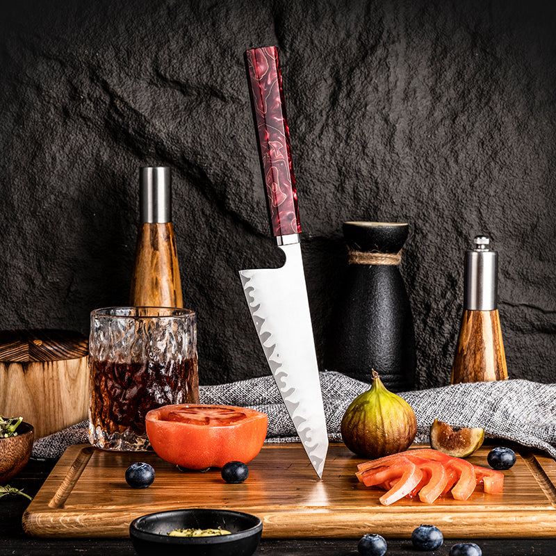 Cuțit Petty Hikari – Cuțit utilitar japonez profesional cu lamă frosted și mâner din rășină