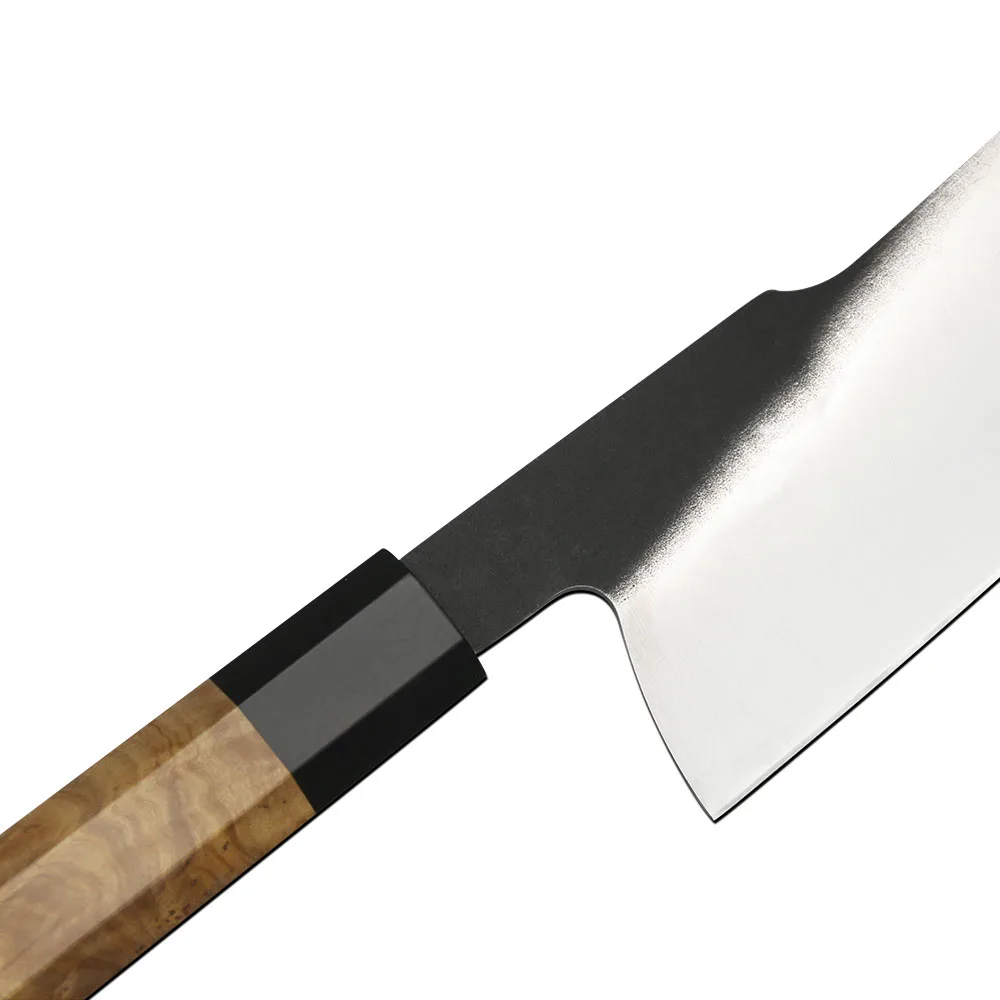 Nakiri Neregulat 440C Otel Inoxidabil Kurouchi, Maner din Lemn de Maslin Premium 18cm