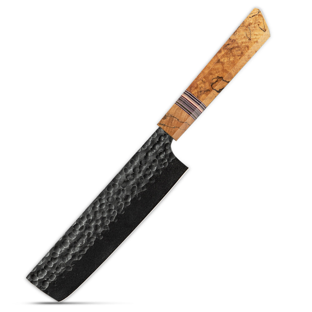 Nakiri 440C Otel Carbon Hammered, Maner G10 si Artar 18 cm