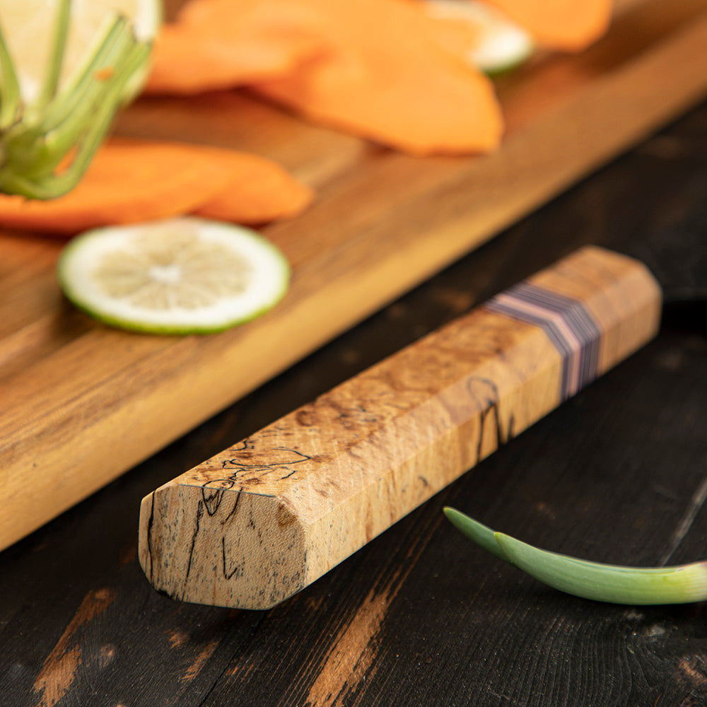 Japanese knife handle made of maple and G10