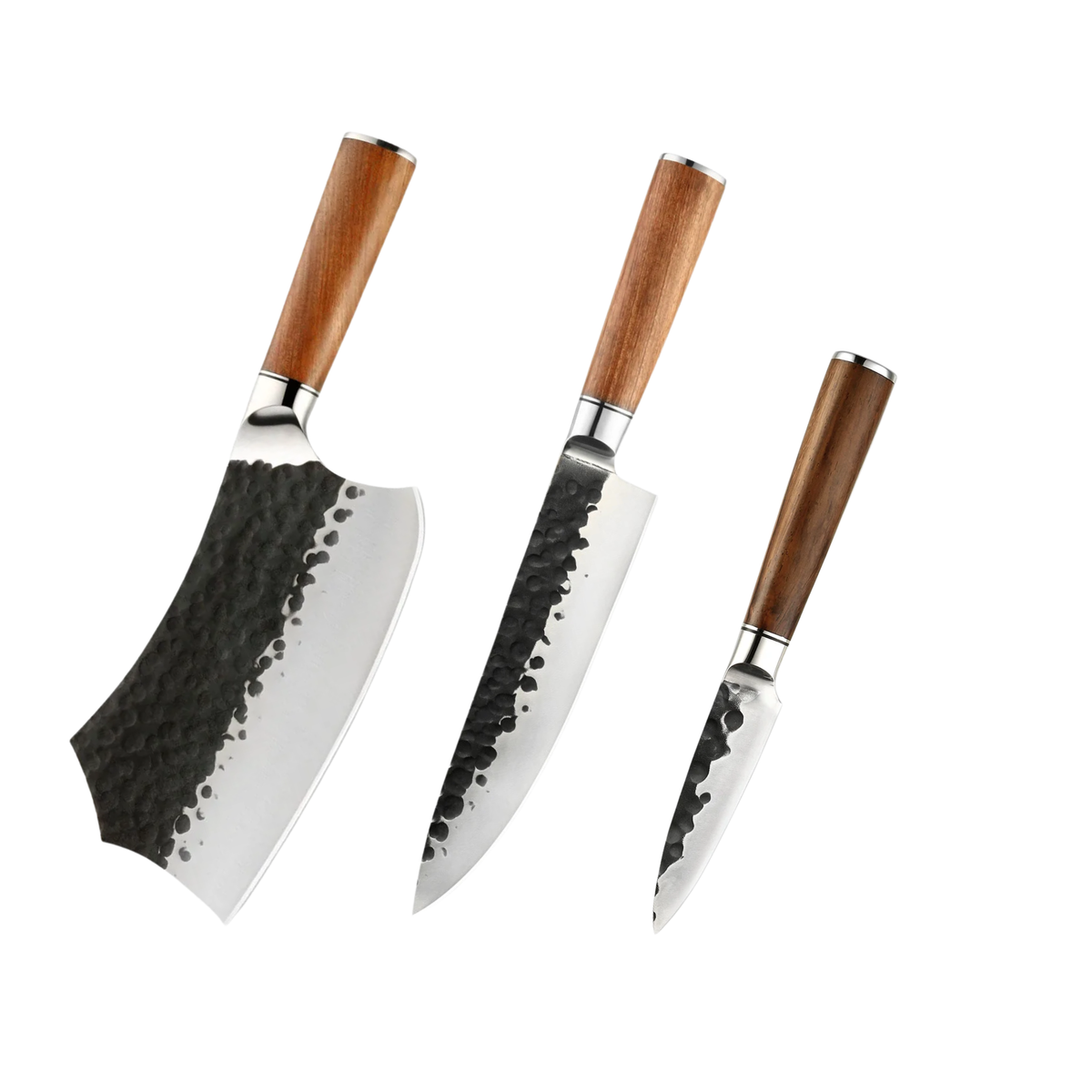 Set de cuțite Hikari H238 din oțel inoxidabil cu conținut ridicat de carbon și mânere din lemn de trandafir