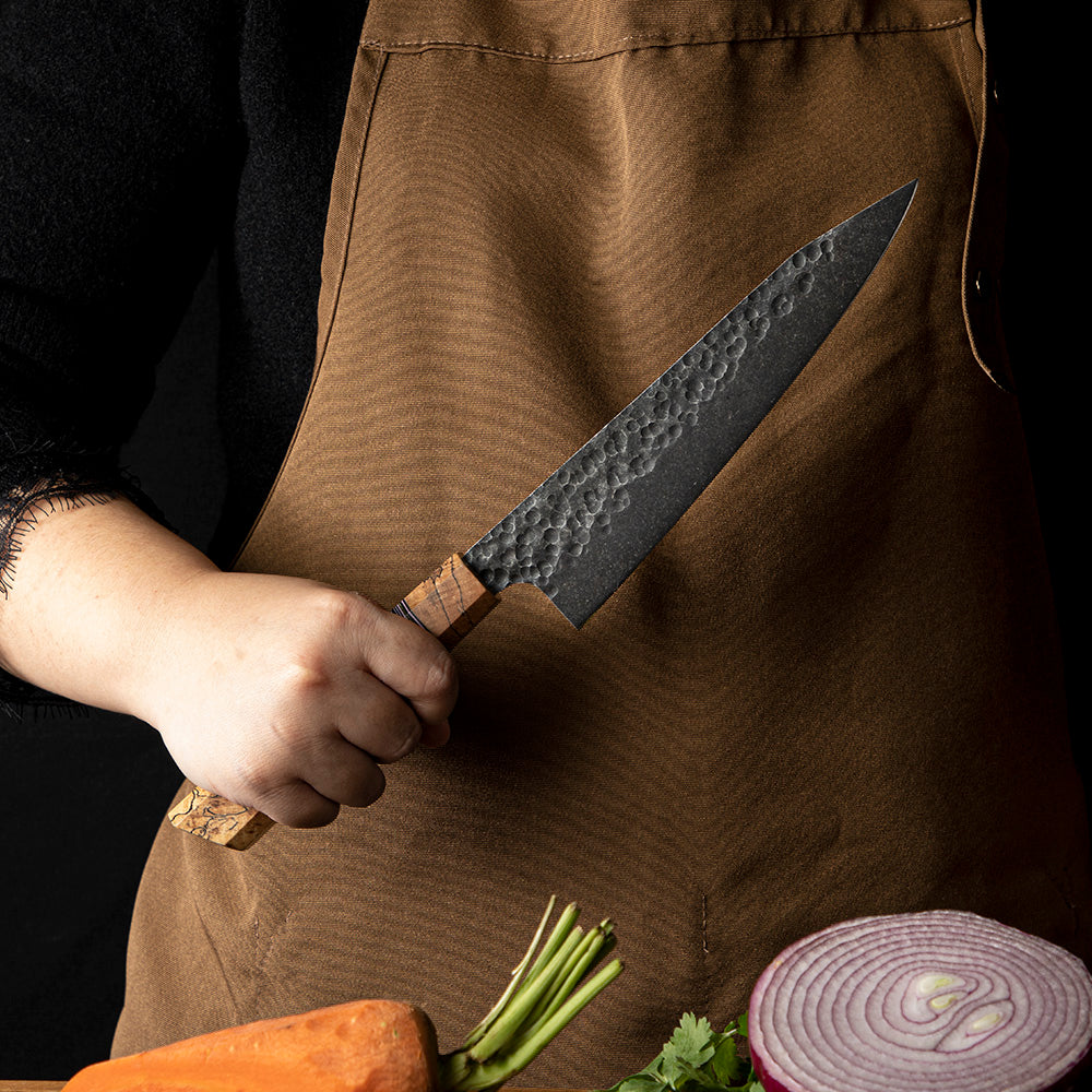 Chef with professional kitchen knife