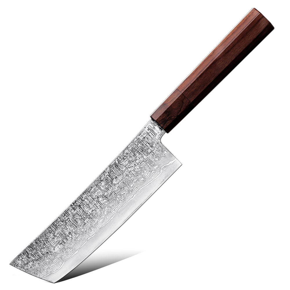 Knife with a wooden handle on a white background