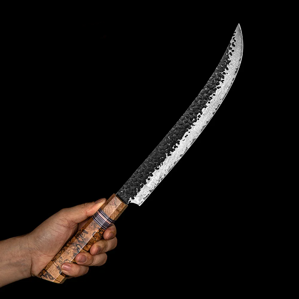 Slaughter VG-10 Damasc Kurouchi Hammered, Maner G10 si Artar 25cm