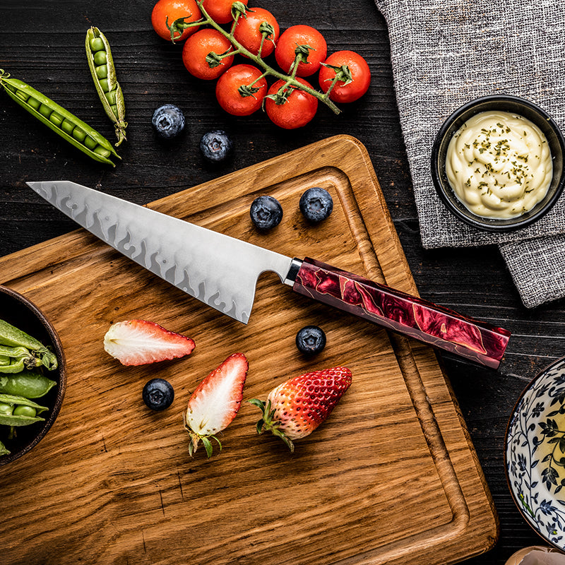Cuțit Petty Hikari – Cuțit utilitar japonez profesional cu lamă frosted și mâner din rășină